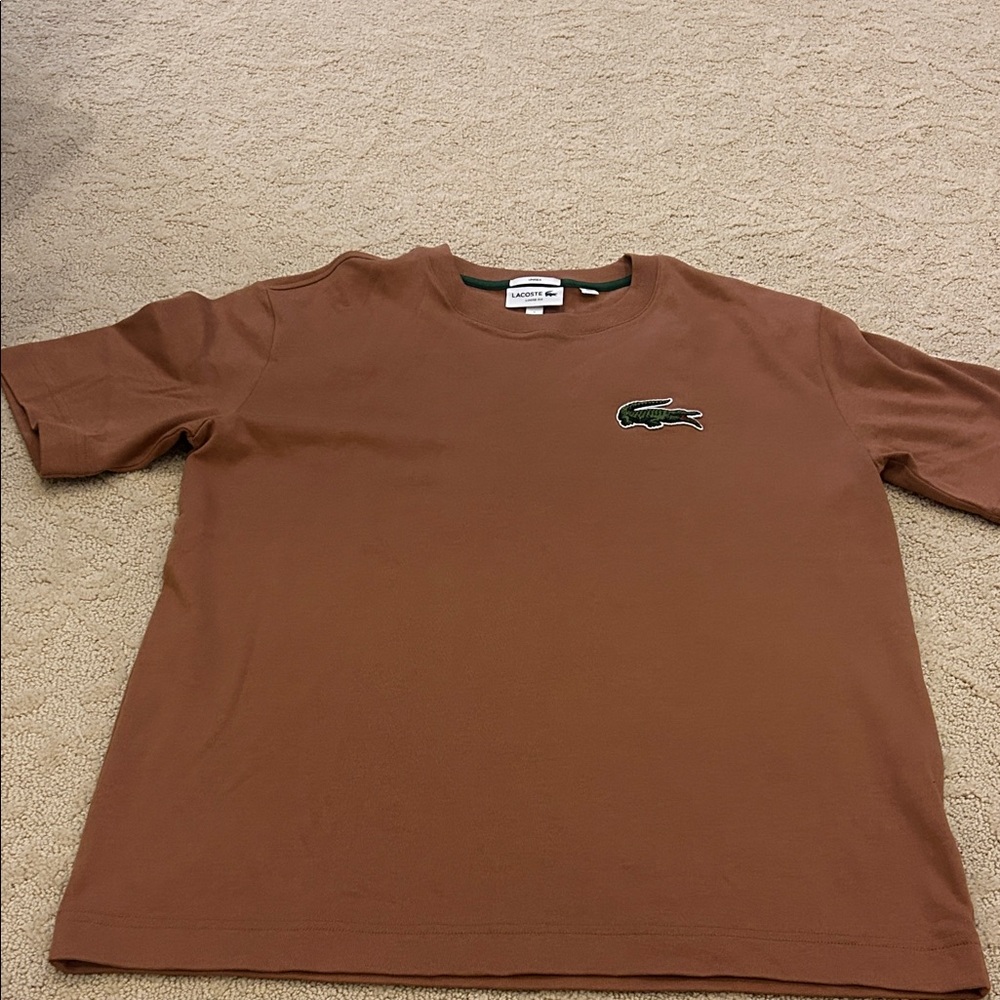 Lacoste Men's Short Sleeve Brown Tee
